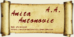 Anita Antonović vizit kartica